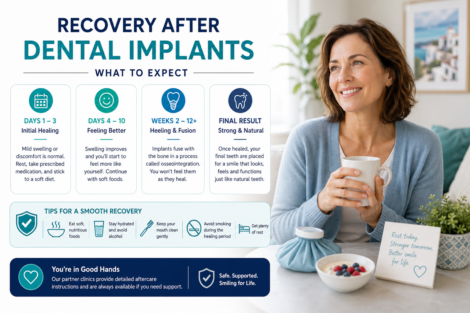 Dental implant recovery after treatment abroad