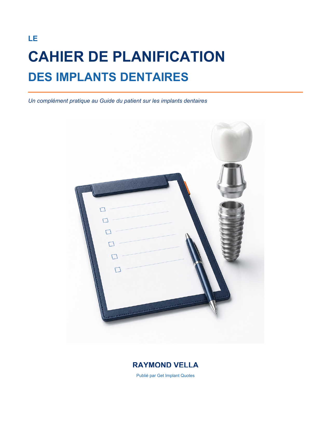 Couverture du Cahier de planification des implants dentaires