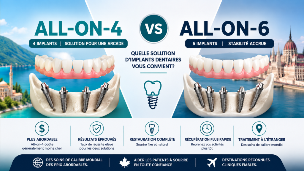 All-on-4 ou All-on-6 à l’étranger : quelle solution choisir?